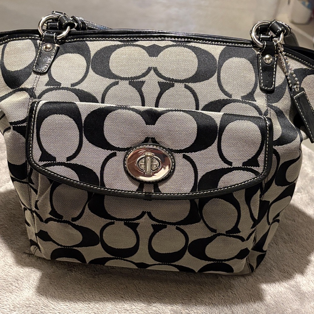 Coach signature tote - Stylish Black and Gray Women's Bag